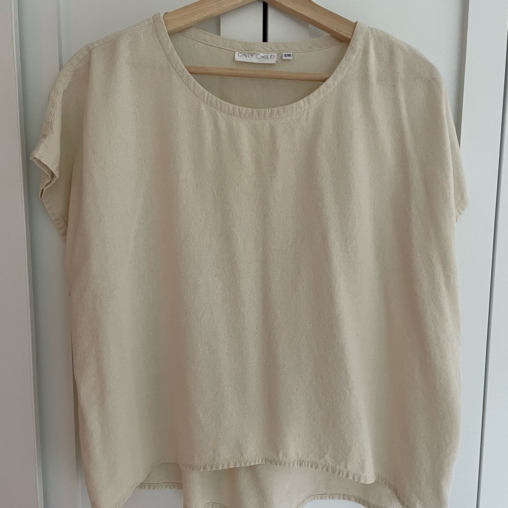 Only Child top, 100% raw silk, size S/M
